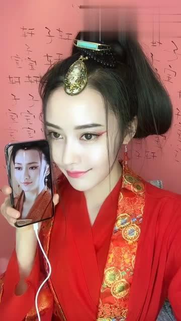 明星网红仿妆李清照图片,穿越时空的美貌对决